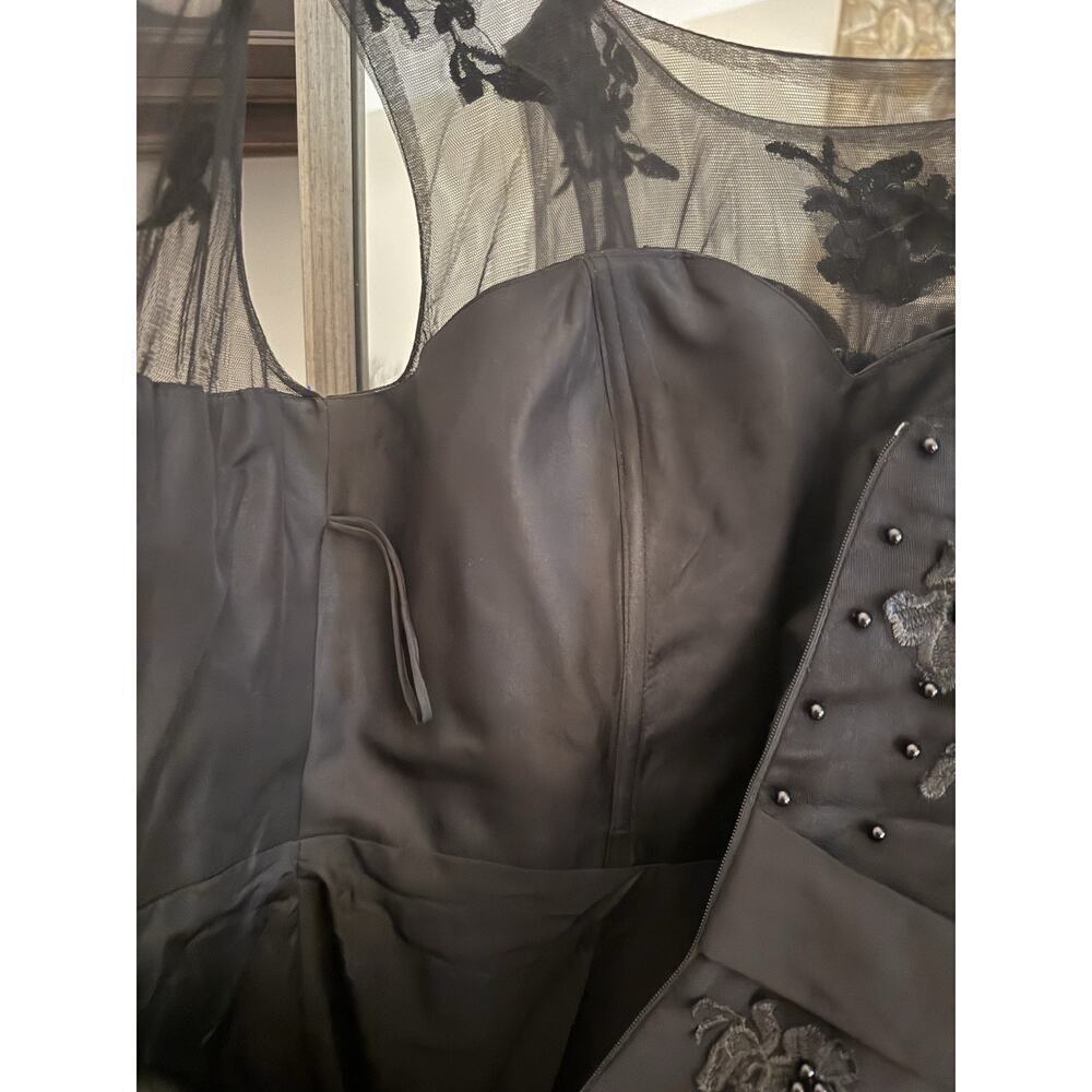 Grace Karin Black Long Gown Beaded Embroidered Floral Dress Size 12 - Picture 10 of 11
